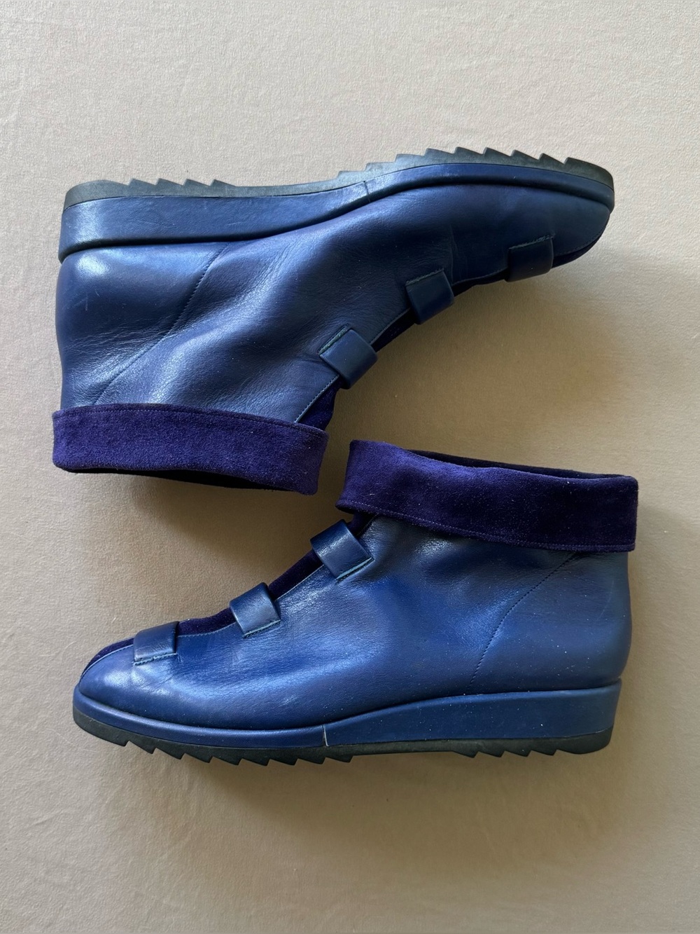Vintage 90s Charles Jordan Avant Garde Leather Strap Ankle Boots